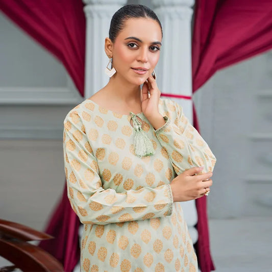 2 Pc Linen Block Prints | Green