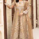 3 Pc Organza Maxi Gold Maxi Dress