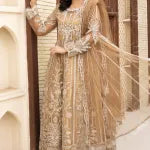 3 Pc Organza Maxi Gold Maxi Dress
