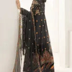 3 Pc Black Chiffon Maxi Dress