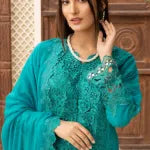 3 pc Teal Green Fancy Chiffon Suit