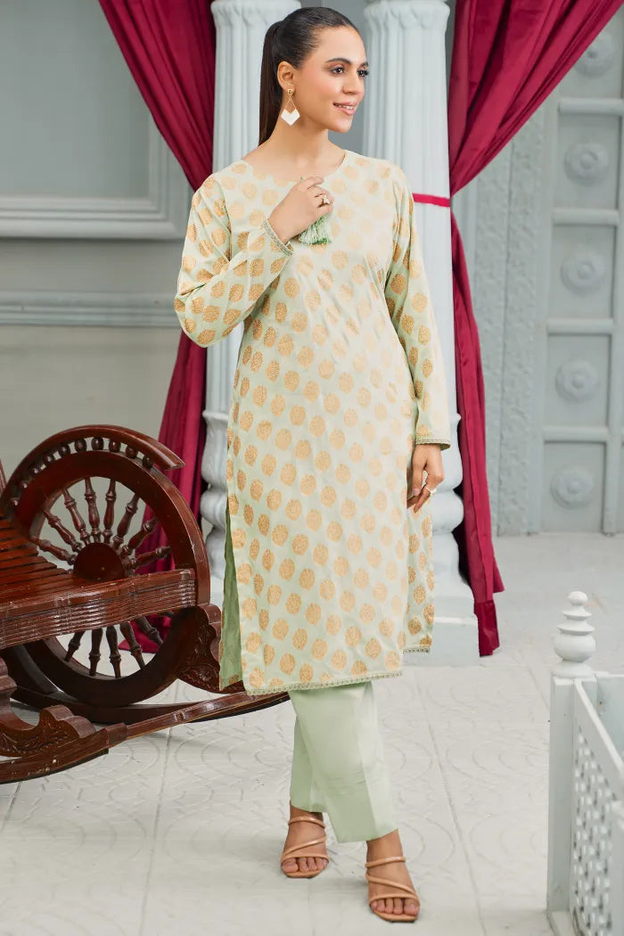 2 Pc Linen Block Prints Chinoise green